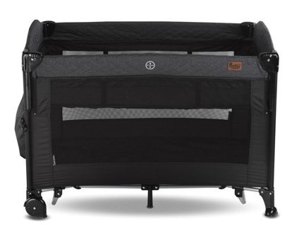Babyhope Royal Basic Metal 25 kg Kapasiteli Ayarlanabilir Taşınabilir Katlanabilir Ara Katlı 70 cmx100 cm Sallanan Anne Yanı Park Yatak Siyah