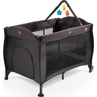 Baby2go Anemone Alüminyum 28 kg Kapasiteli Ayarlanabilir Taşınabilir Katlanabilir Ara Katlı 70 cmx110 cm Anne Yanı Park Yatak Siyah