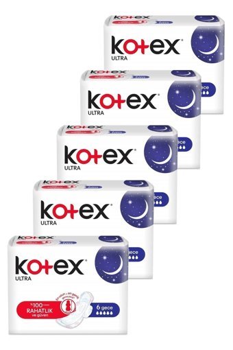 Kotex Ultra Organik Antialerjik İnce 6'lı Hijyenik Ped 5 Adet