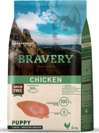 Bravery Adult Tavuk Büyük-Orta Irk Yavru Köpek Maması 4 kg
