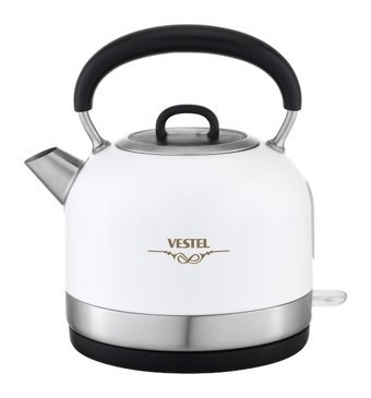 Vestel Rustik Çelik 1.7 lt Retro Beyaz Kettle