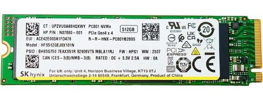 Sk Hynix PC801 PCIe Gen 4x4 512 GB 2.5 inç SSD