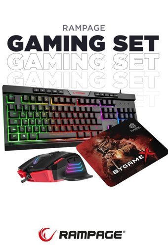 Rampage SMX-R63 Işıklı Sessiz Kablolu Klavye Mouse Seti