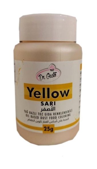 Dr. Gusto Yellow Sarı Yağ Bazlı Toz Gıda Boyası 25 gr