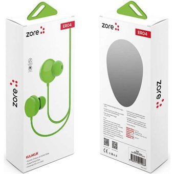 Zore ER04 Silikonlu Mikrofonlu 3.5 mm Jak Yeşil Kablolu Kulaklık