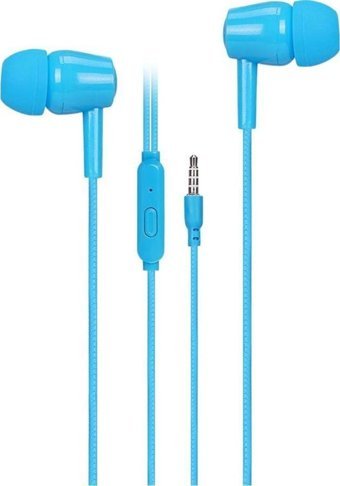 Elba ELB21-D21S Silikonlu Mikrofonlu 3.5 mm Jak Mavi Kablolu Kulaklık