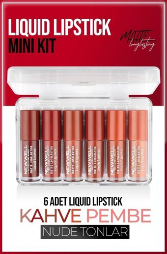 New Well Matte Longstaying Mini Kit Likit Ruj 6 Adet