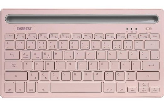 Everest KB-BT82 Türkçe Q Wireless 88 Tuşlu Kablosuz Pembe Normal Klavye