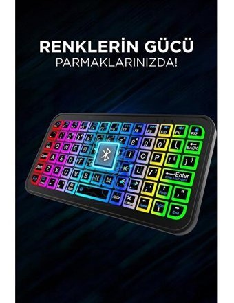 Torima M7 Türkçe Q RGB Wireless 76 Tuşlu Kablosuz Siyah Normal Klavye