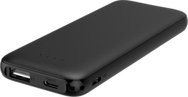Logia Thin 5B 5000 mAh Hızlı Şarj Dijital Göstergeli USB Type C Çoklu Kablolu Powerbank Siyah