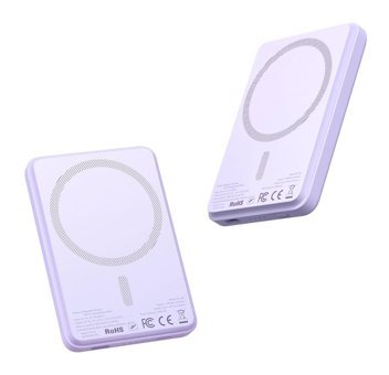 Mcdodo MC-3953 5000 mAh Hızlı Şarj Mıknatıslı Dijital Göstergeli USB Type C Kablosuz Powerbank Mor