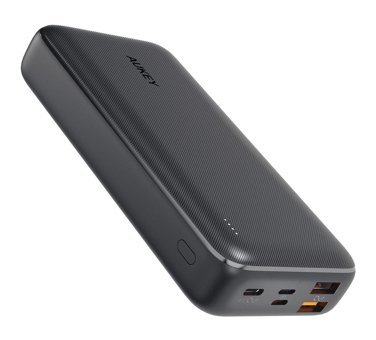 Aukey PD QC 3.0 20000 mAh Hızlı Şarj Lightning & Type C Çoklu Kablolu Powerbank Siyah