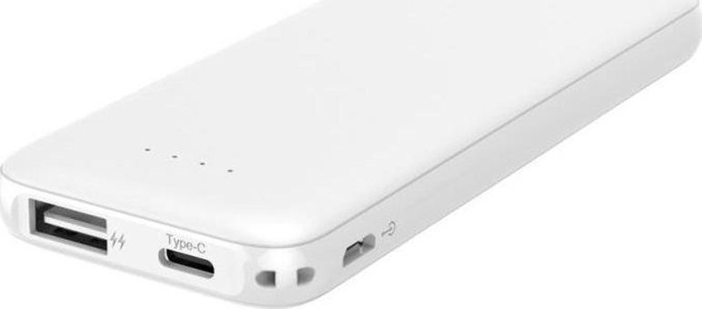 Logia Thin 5B 5000 mAh Hızlı Şarj Dijital Göstergeli USB Type C Çoklu Kablolu Powerbank Beyaz
