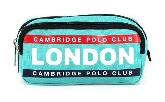 Cambridge Polo Club Turkuaz Düz Bez Çift Gözlü Dikdörtgen Cüzdan Kalemlik