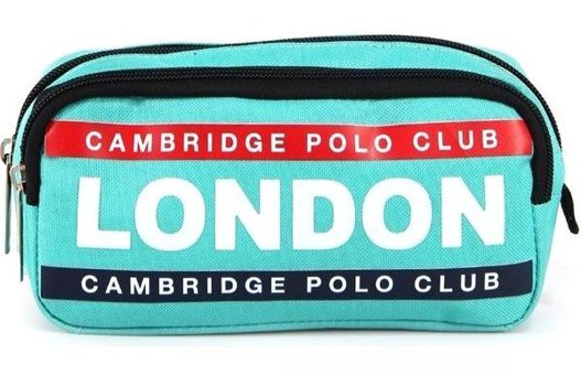 Cambridge Polo Club Turkuaz Düz Bez Çift Gözlü Dikdörtgen Cüzdan Kalemlik