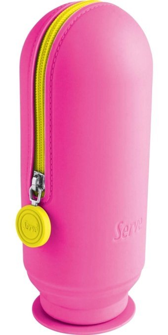 Serve Pembe Silikon Tek Gözlü Silindir Kutu Kalemlik