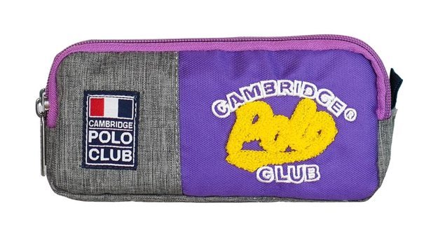 Cambridge Polo Club Mor Bez Bölmeli Çift Gözlü Baskılı Dikdörtgen Cüzdan Kalemlik