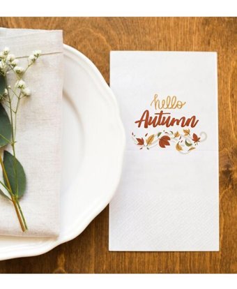 Hediyenza Hello Autumn Desenli Kağıt Peçete 20'li