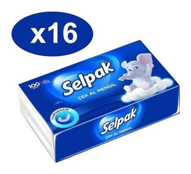 Selpak Çek Al Mendil Kağıt Peçete 16x100'lü