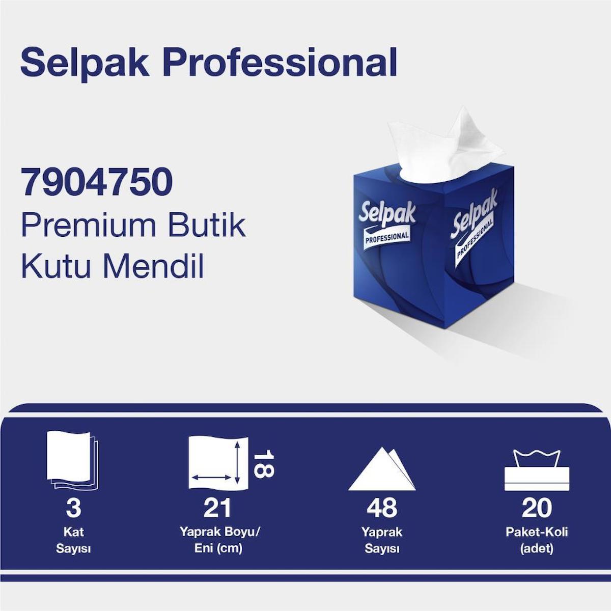 Selpak Butik Kutu Mendil Kağıt Peçete 48'li
