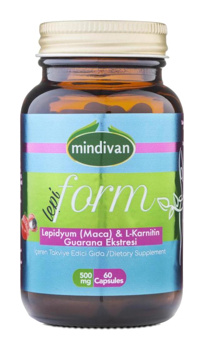 Mindivan Lepi Form Lepidyum & L-Carnitin Aromasız Yetişkin Vitamin 60 Adet Kapsül