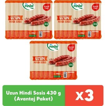 Pınar Uzun Hindi Sosis 3x430 gr