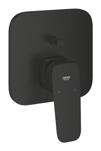 Grohe Cubeo 1017782430 Krom Aç Kapa Ankastre Kare Banyo Bataryası Siyah