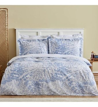Karaca Home Home Hayley Pamuk 4 Mevsim 200x220 cm Çiçekli Çift Kişilik Nevresim Takımı Mavi