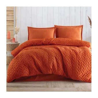 Clasy Atana Pamuk 4 Mevsim 220x230 cm Düz Çift Kişilik Nevresim Takımı Turuncu