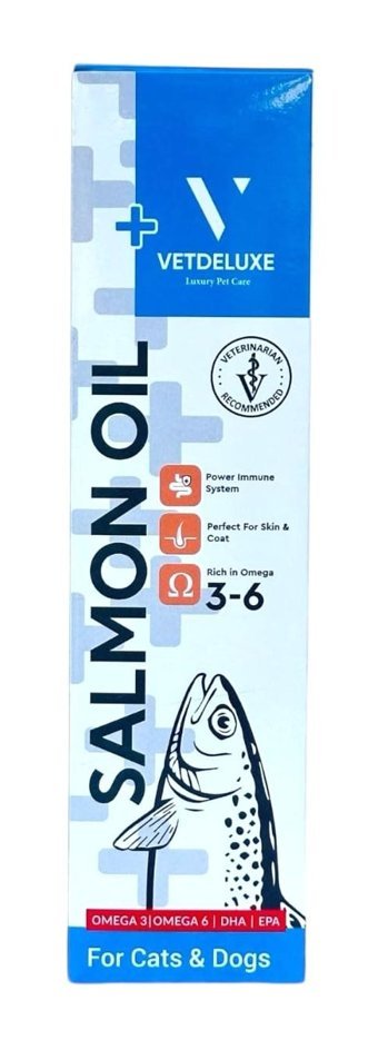 Vetdeluxe Somon Yağı Tüy Dökme Yavru-Yetişkin Kedi Vitamini Sıvı 200 gr