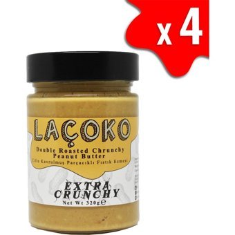 Laçoko Şekersiz Çifte Kavrulmuş Yer Fıstığı Ezmesi 4x320 gr