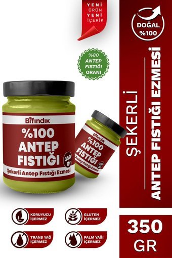 Bi Fındık Katkısız Antep Fıstığı Ezmesi 350 gr