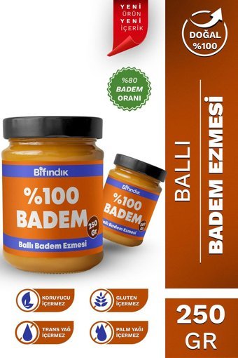 Bi Fındık Katkısız Ballı Badem Ezmesi 250 gr