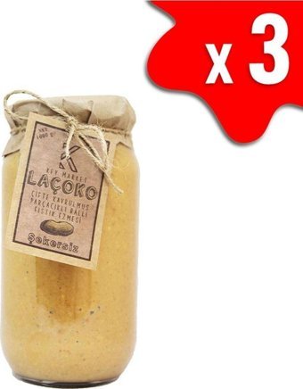 Laçoko Şekersiz Çifte Kavrulmuş Parçacıklı Ballı Yer Fıstığı Ezmesi 3 kg