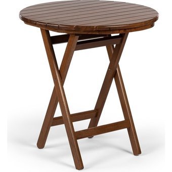 Mebel Stil Buzludja Katlanabilir Yuvarlak Ahşap 74x70 cm Kahverengi Bahçe Masası