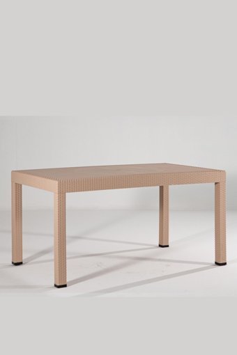Sandalie Camsız Dikdörtgen Rattan 90x150 cm Kahverengi Bahçe Masası