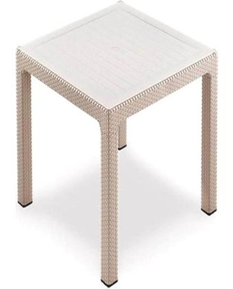 Xsay Mevsim Kare Rattan 90x90 cm Krem Bahçe Masası