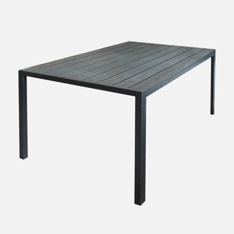 Sunfun Narbonne Dikdörtgen Ahşap 90x150x74 cm Siyah Bahçe Masası