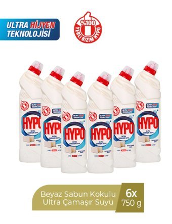 Hyper Hypo Ultra Beyaz Sabun Beyazlar İçin Konsantre Jel Çamaşır Suyu 6x750 ml