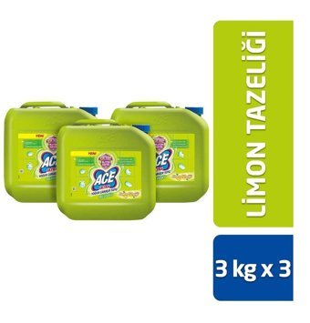 Ace Limon Tazeliği Limon Beyazlar İçin Konsantre Jel Çamaşır Suyu 3x3 kg