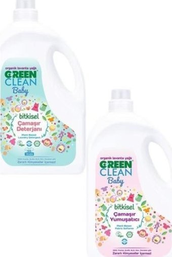 U Green Clean Baby 2.75 lt Sıvı Çamaşır Deterjan + U Green Clean Baby 2.75 lt Yumuşatıcı