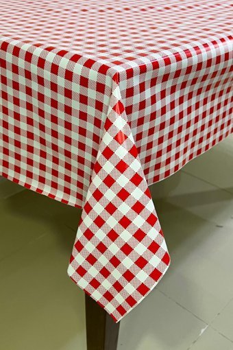 Pimulahome PVC 100x140 cm Dikdörtgen Masa Örtüsü Kırmızı-Yeşil