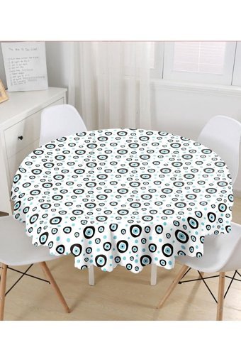 Realhomes Polyester 140x140 cm Yuvarlak Masa Örtüsü Beyaz