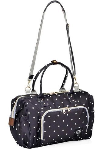 Lal Baby Baggage Bag Puantiye Su Geçirmez Fitelatsız Anti Kanserojen Kumaş Bebek Omuz Çantası Siyah