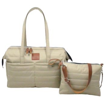 Babysi Mommy Bag Exclusive 2'li Su Geçirmez Kapitone Bebek Omuz Çantası Bej
