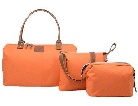 Babysi Mommy Bag 3'lü Su Geçirmez Kapitone Bebek Omuz Çantası Turuncu