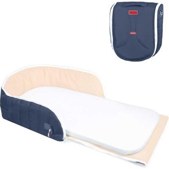 Babycim 2 In 1 Yataklı Su Geçirmez Fitelatsız Anti Kanserojen Kumaş Bebek Omuz Çantası Mavi