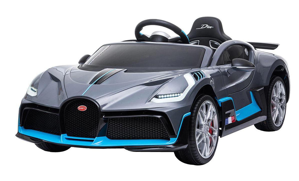 Bugattı Divo 12 V Üstü Açık Tek Akülü Araba Gri