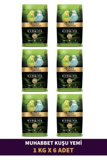 Gold Wings Budgıes Kabuklu Karışık Yetişkin Kuş Yemi 6 x 1 kg
