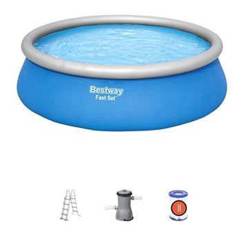 Bestway 57289 4 Boğum Yuvarlak 122 x 457 cm Aile Boyu Şişme Havuz Mavi